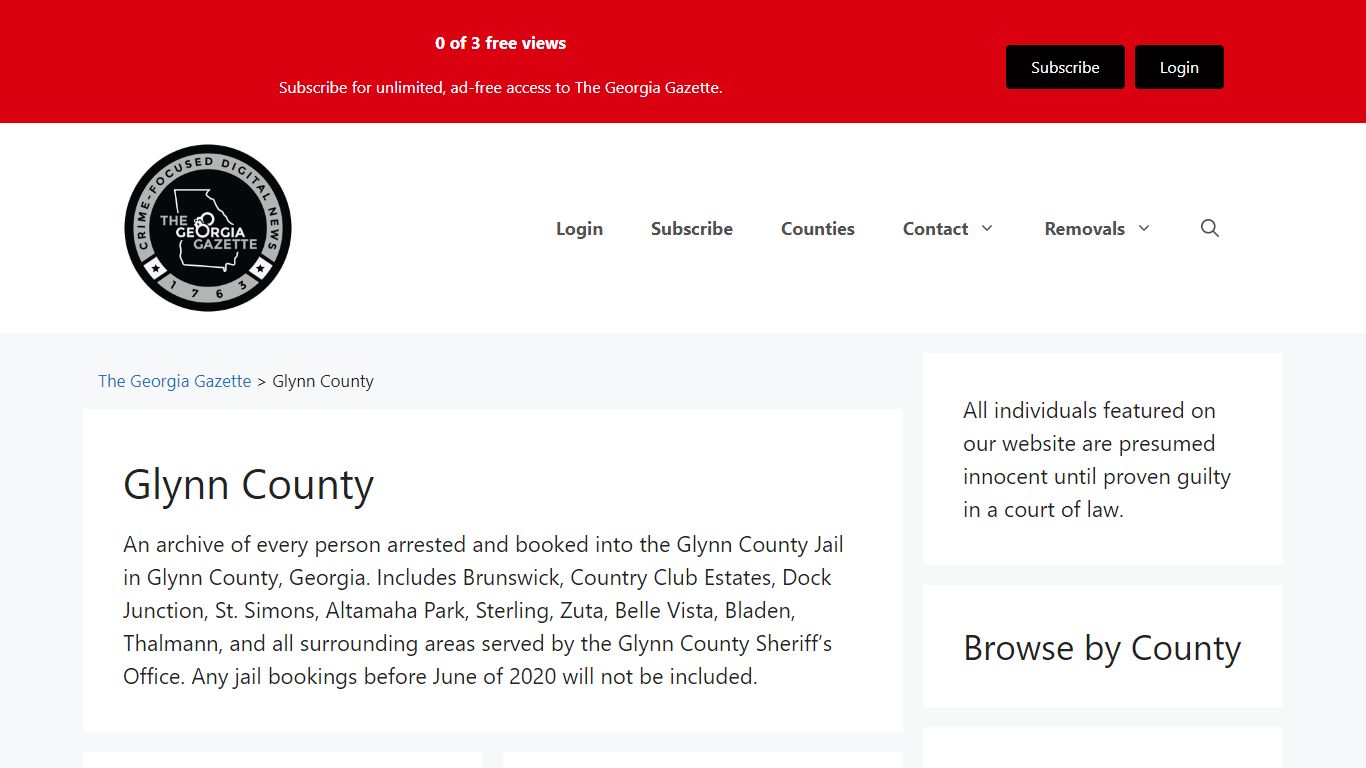 Glynn County Jail Bookings - The Georgia Gazette