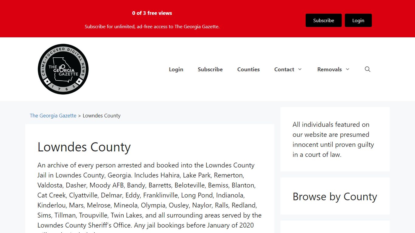 Lowndes County - The Georgia Gazette